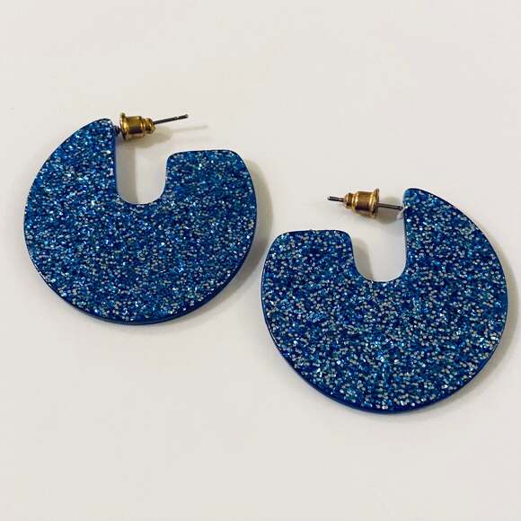 Glitter Acrylic Hoop Earrings - Picture 1 of 2